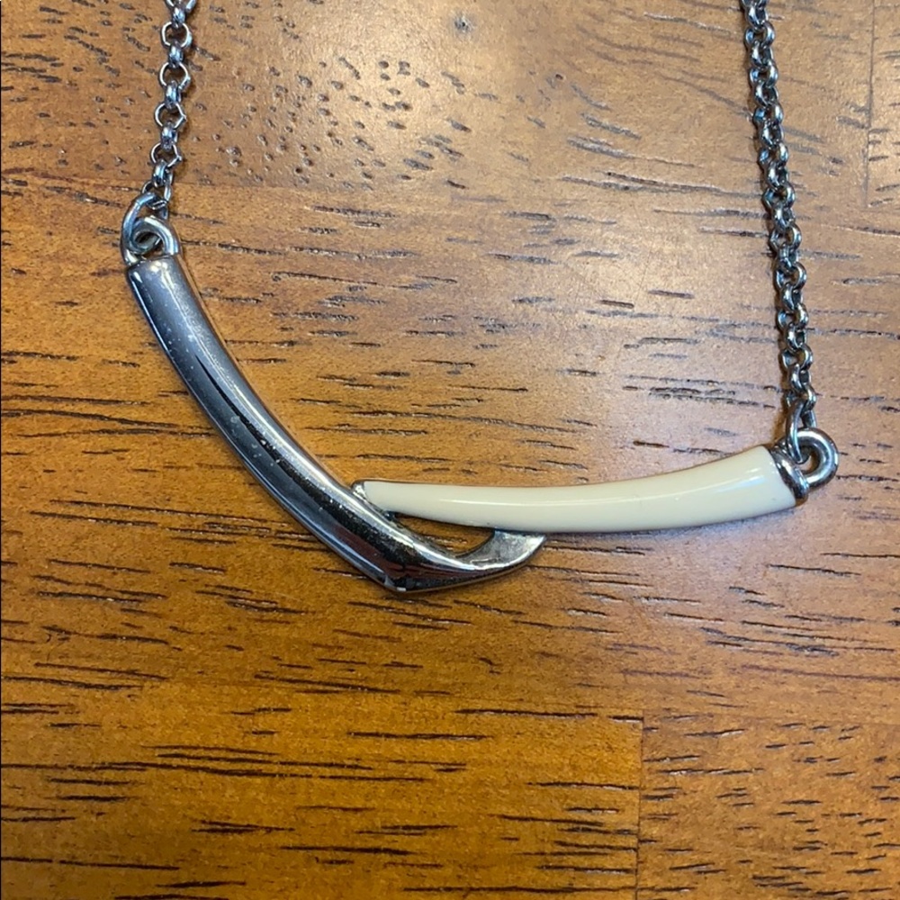 Lia Sophia White and Silver Necklace
